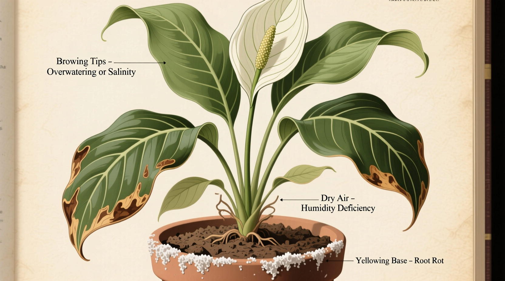 Why Are Peace Lily Leaves Turning Brown? Causes & Fixes