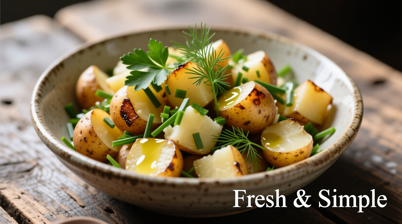 Perfectly textured potato salad with fresh herbs