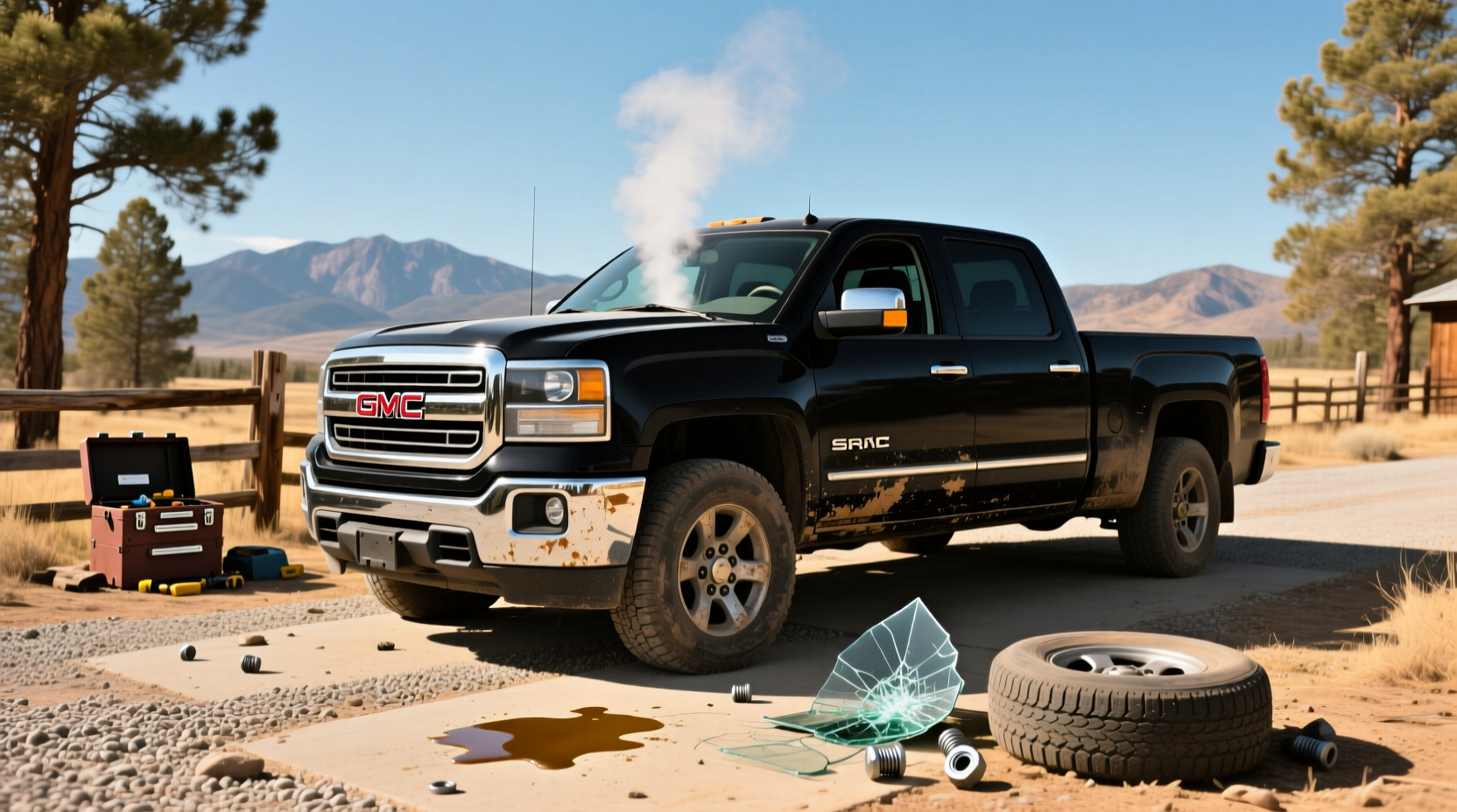 2008 GMC Sierra 1500 pickup truck parked on gravel road