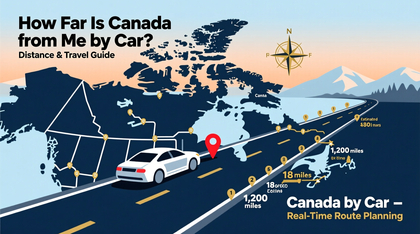 how far is canada from me by car