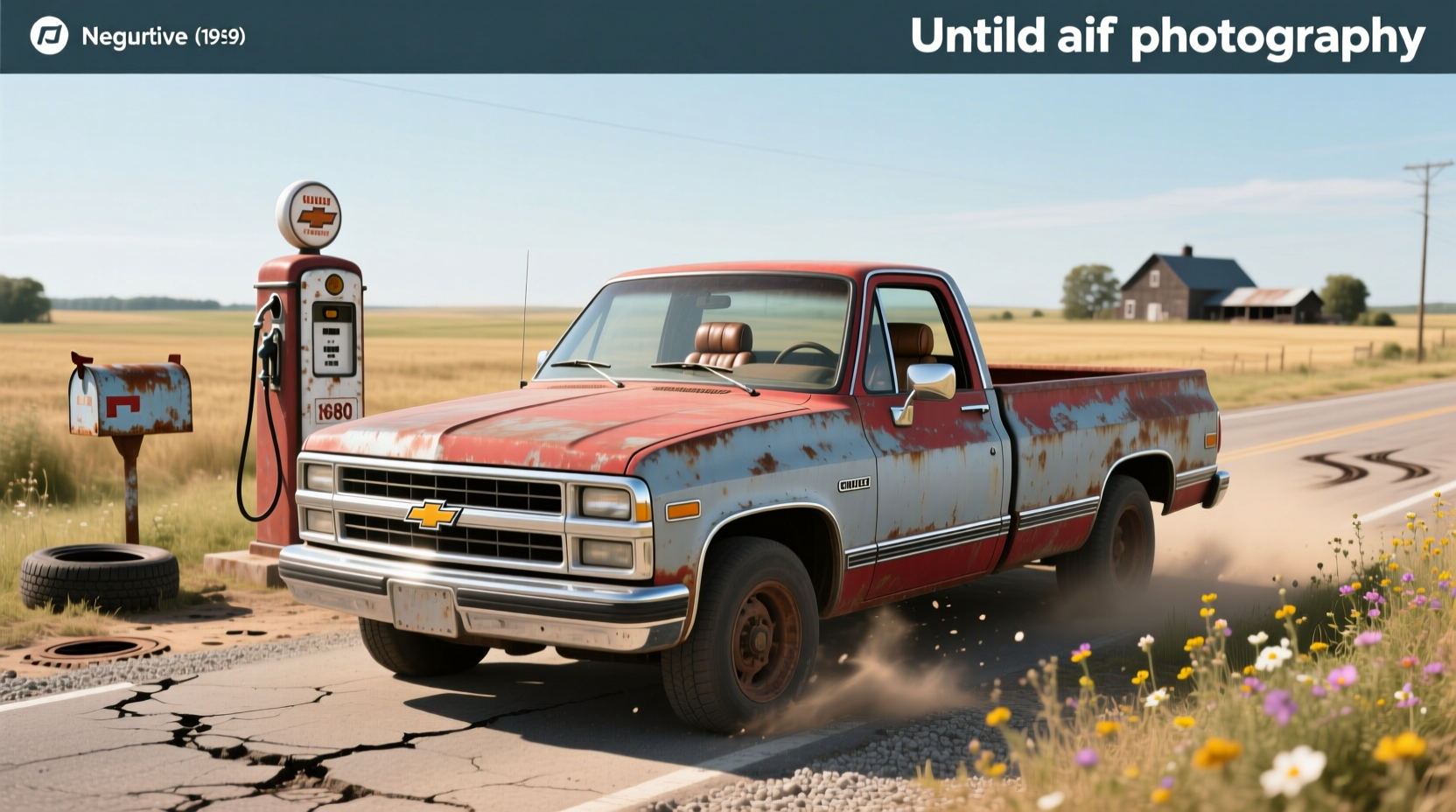 Chevy pickup truck 1980 parked on gravel road