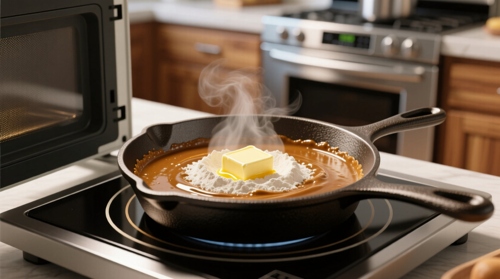 how to make roux in the microwave or oven