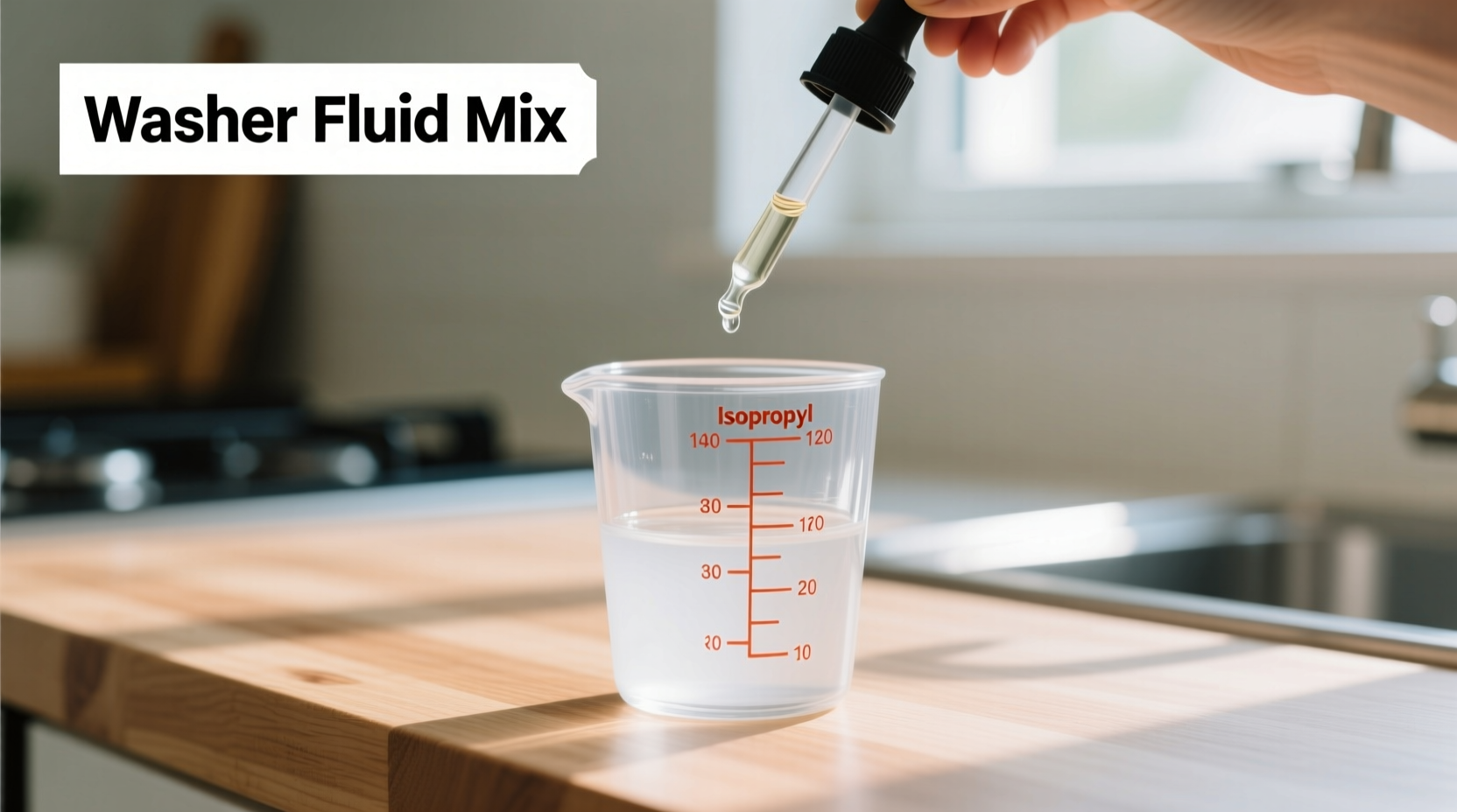 Measuring isopropyl alcohol for homemade washer fluid