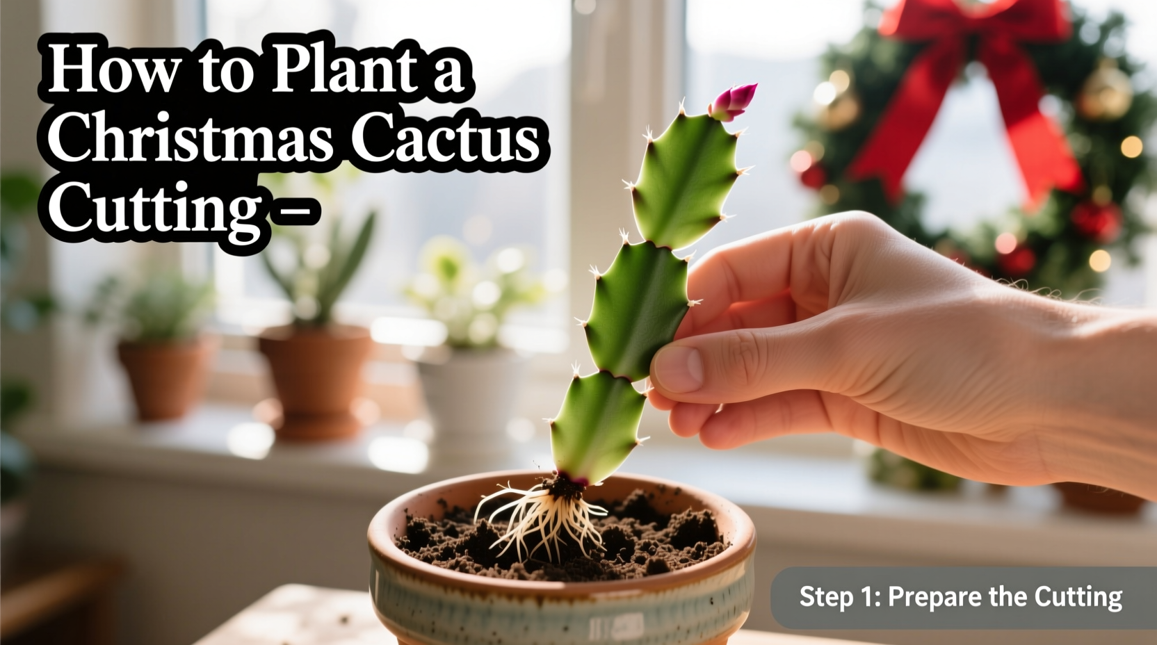 how to plant a christmas cactus cutting