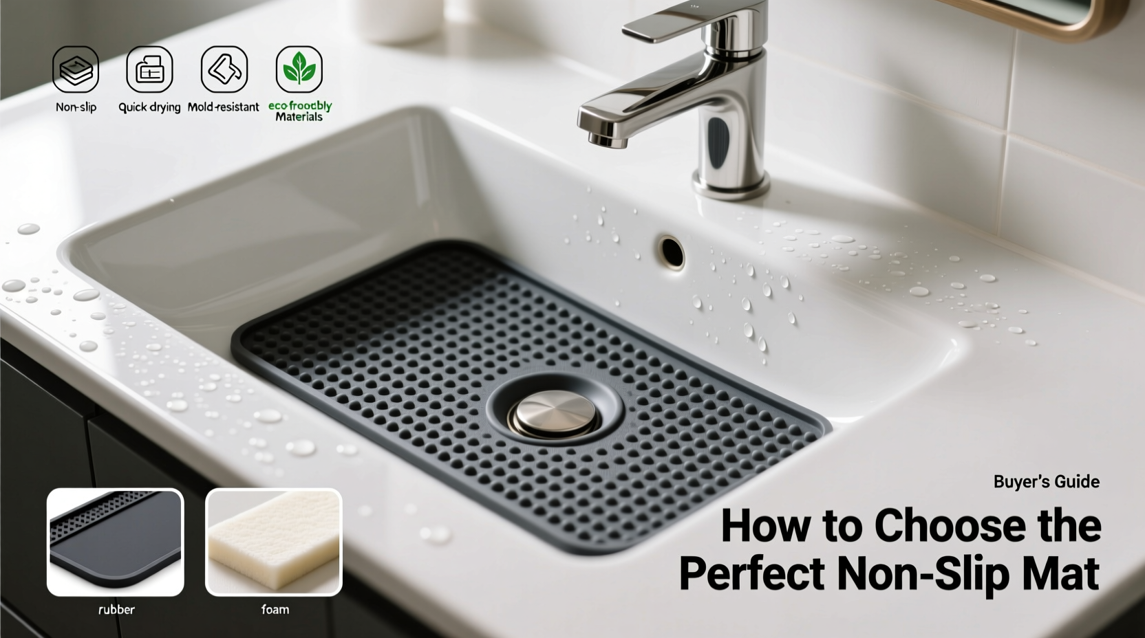how to choose the perfect non slip mat for your bathroom sink a practical buyers guide