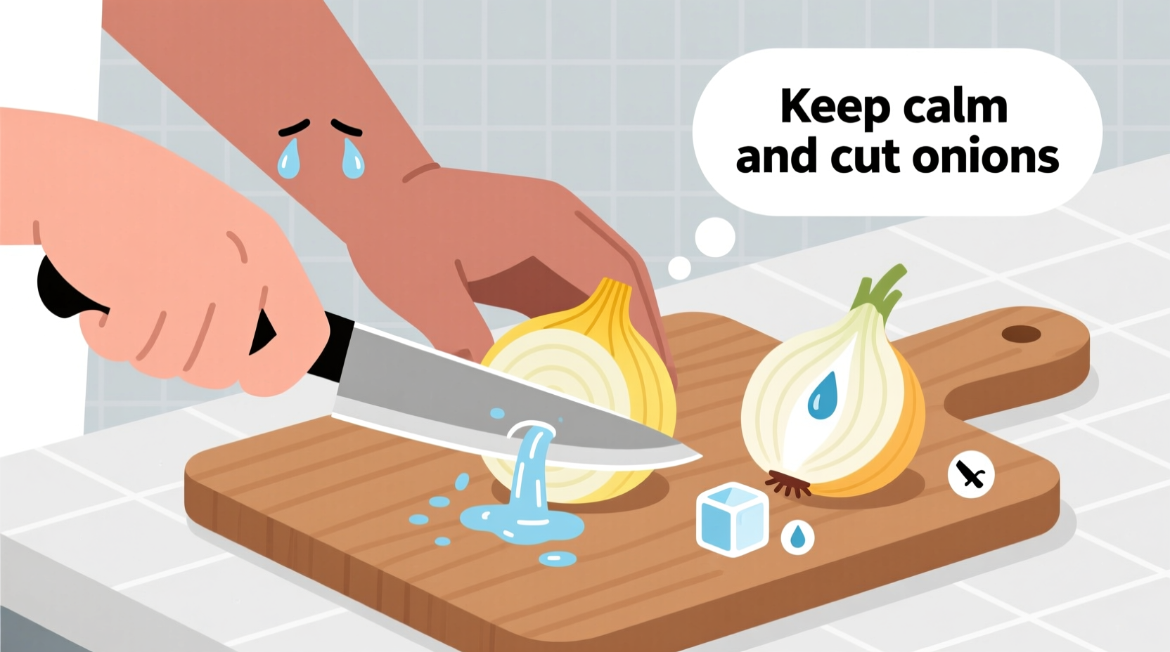 how to not cry while cutting an onion
