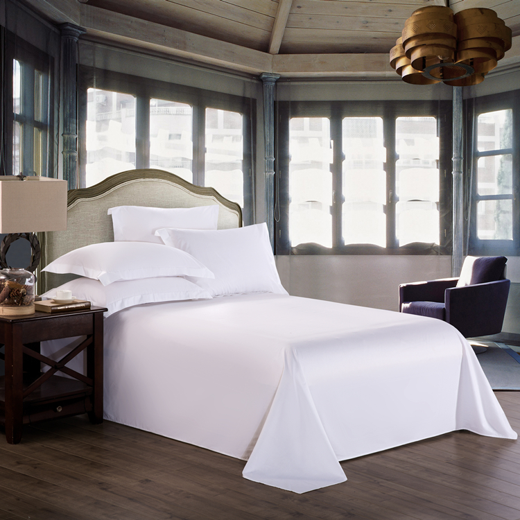 Wholesale White Cotton Bedsheet Bedding Set Luxury Hotel Bed Sheet
