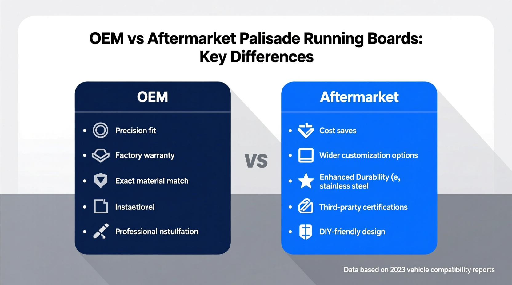 palisade running boards oem vs aftermarket