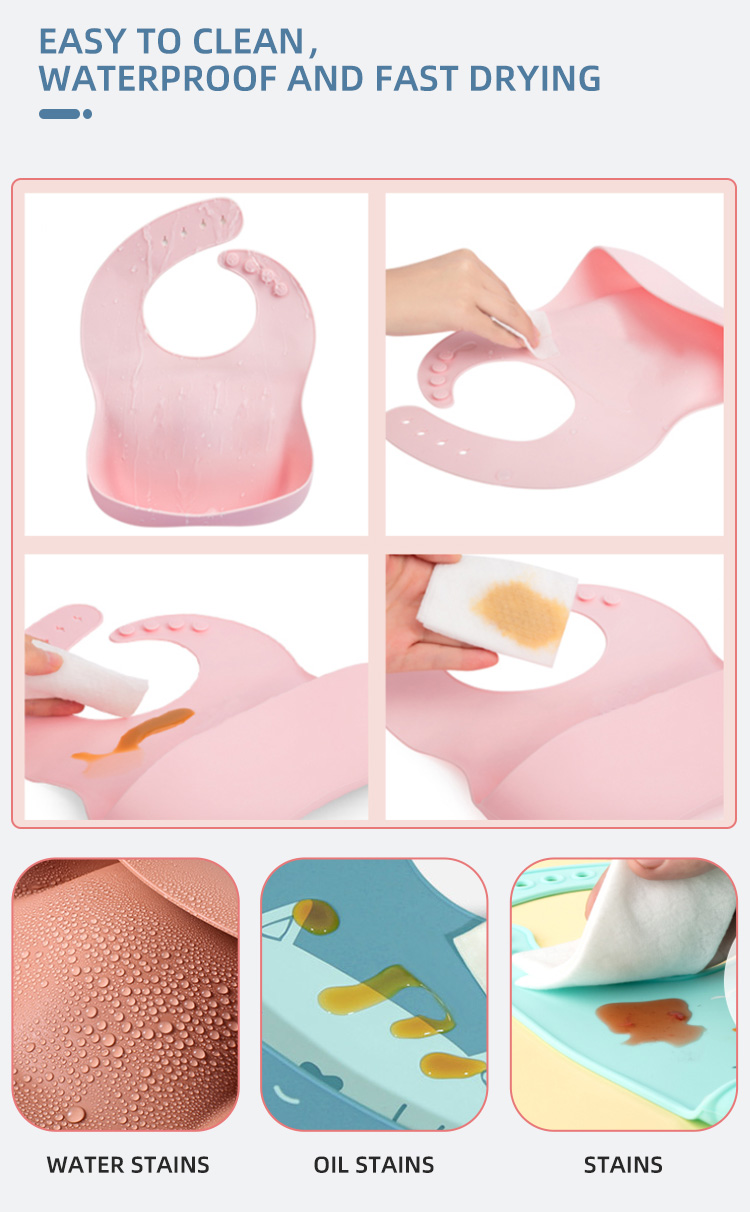 2022 Amazon Hot Sale Food Grade Wodoodporne silikonowe śliniaczki dla niemowląt Hurtownia z kieszenią Catcher 6