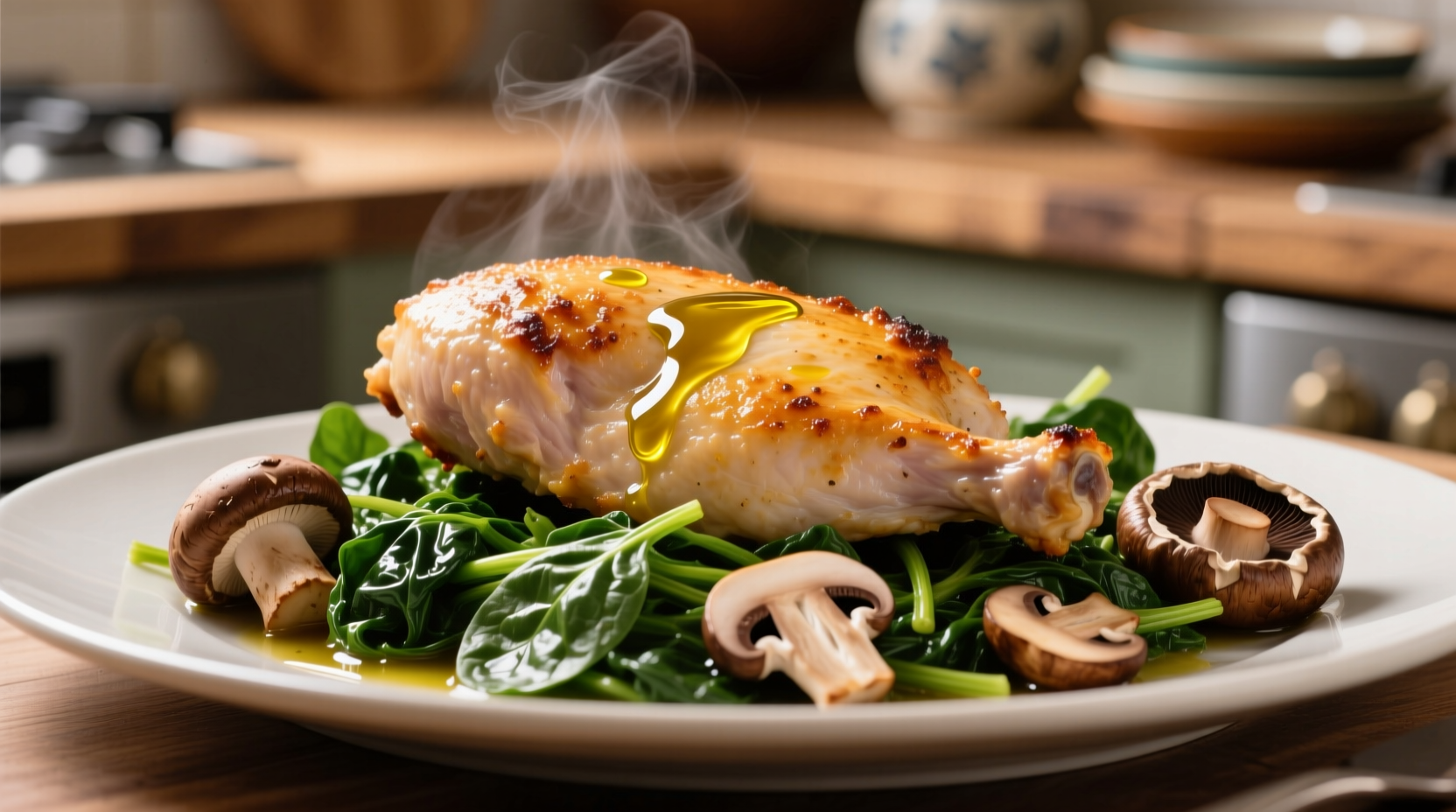 Perfect Chicken with Spinach & Mushrooms Recipe in 30 Min