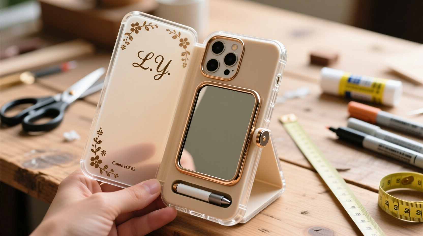 creative diy phone case with built in mirror stand step by step guide for personalized functionality