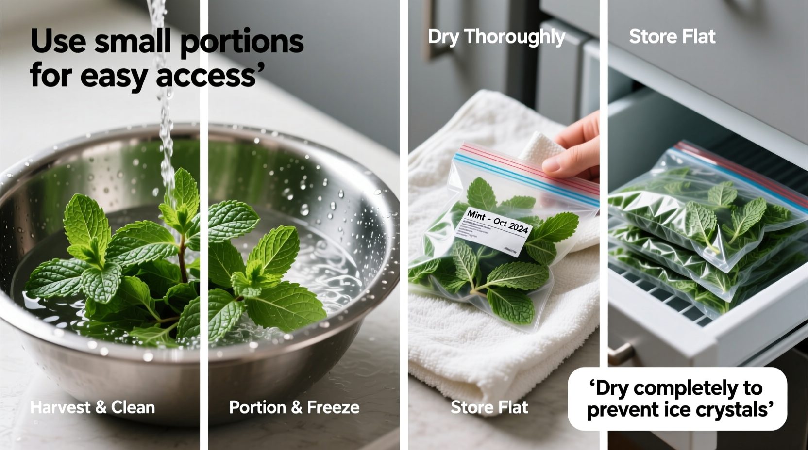 how do i freeze fresh mint