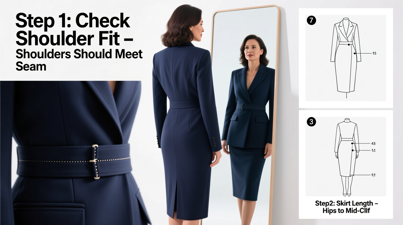 mastering the fit a step by step guide to choosing your ideal blazer and skirt set