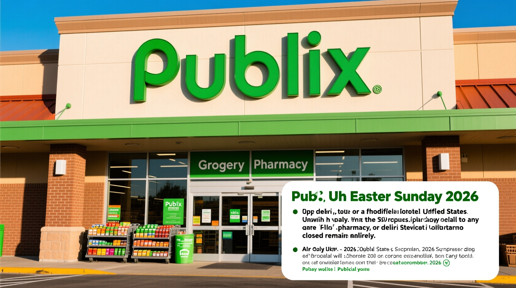 is publix open on easter sunday 2026