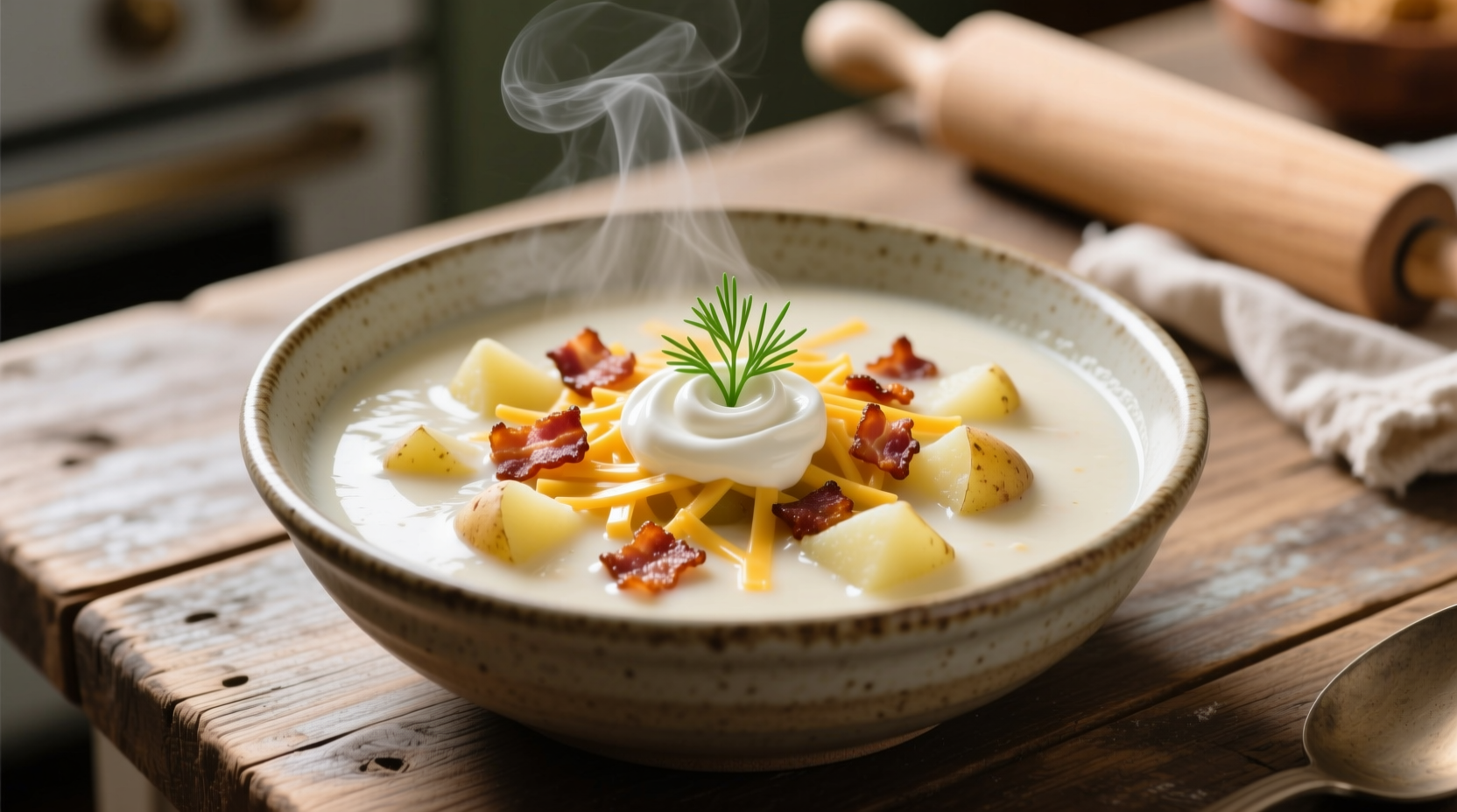 Simple Loaded Potato Soup Recipe in 45 Minutes