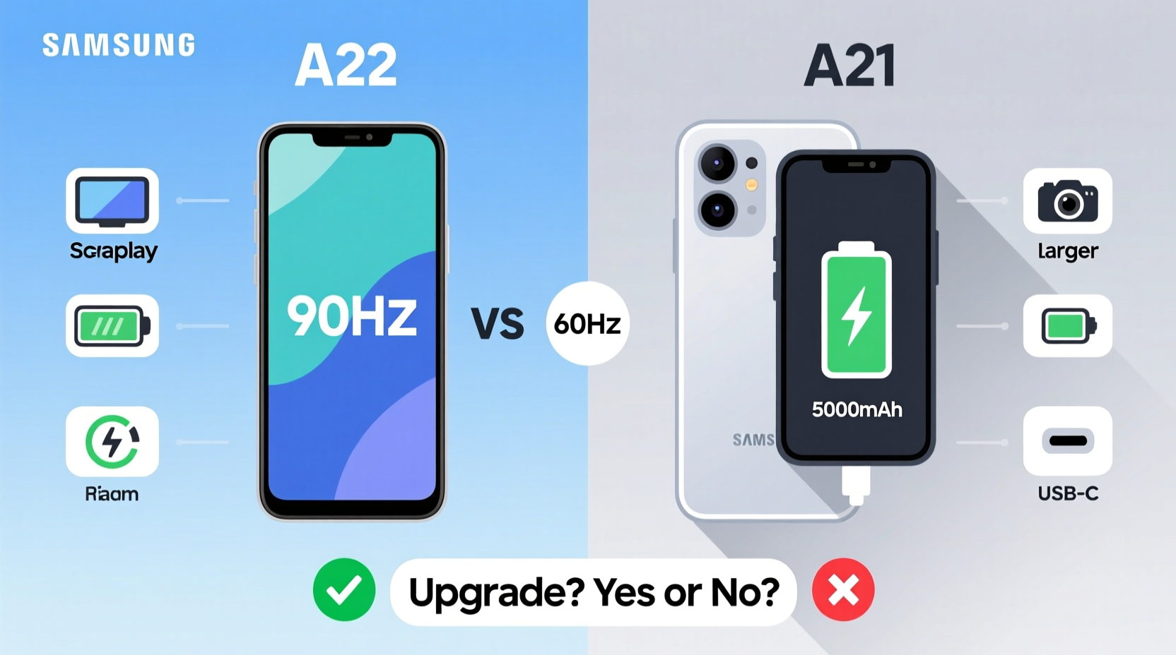 samsung a22 vs a21 is it worth upgrading or am i wasting my money