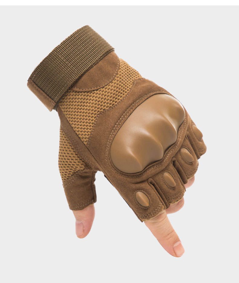 战术军事无指手套士兵战斗军队swat硬指节驾驶半手指手套男子女子防滑