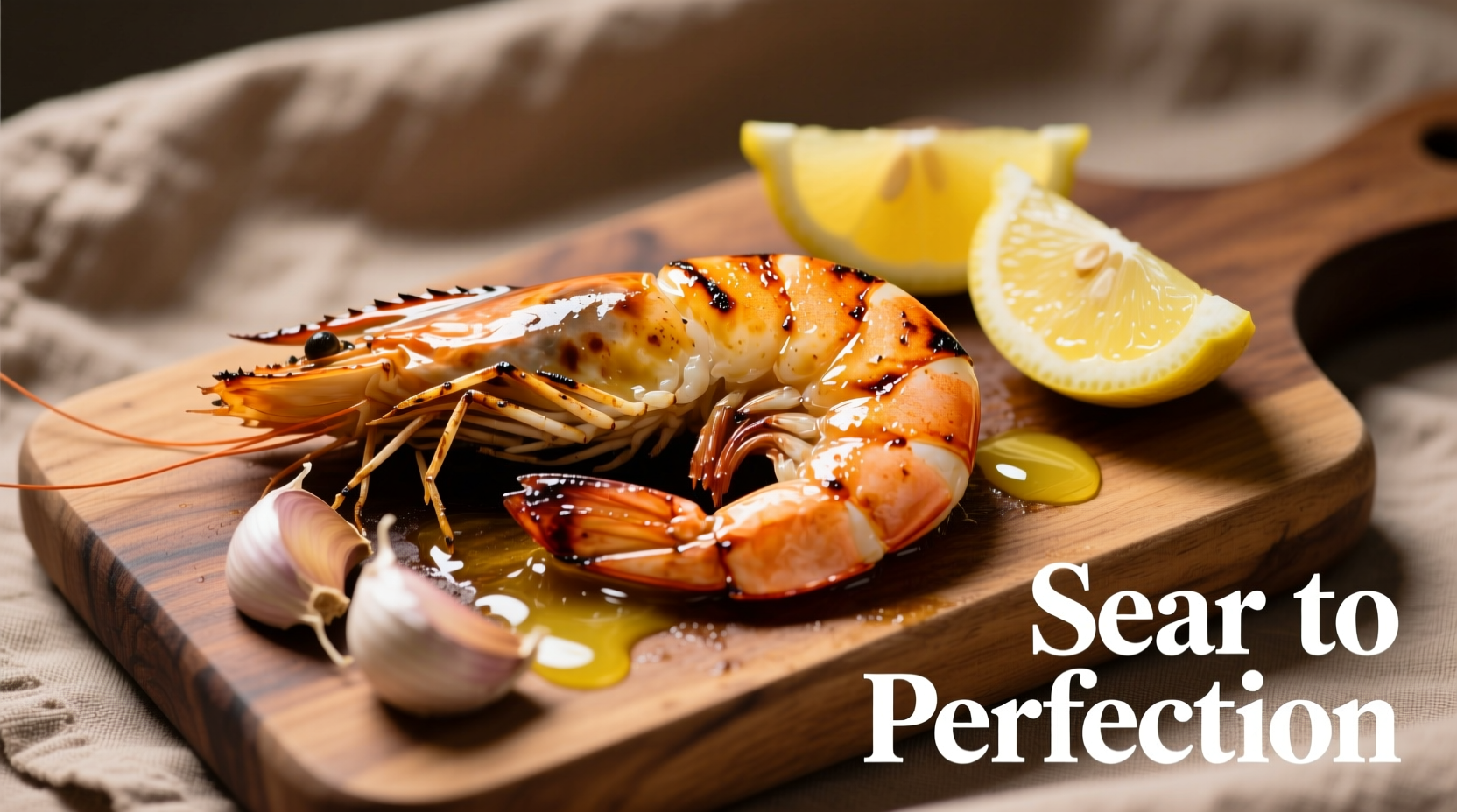Perfectly seared shrimp with garlic and lemon