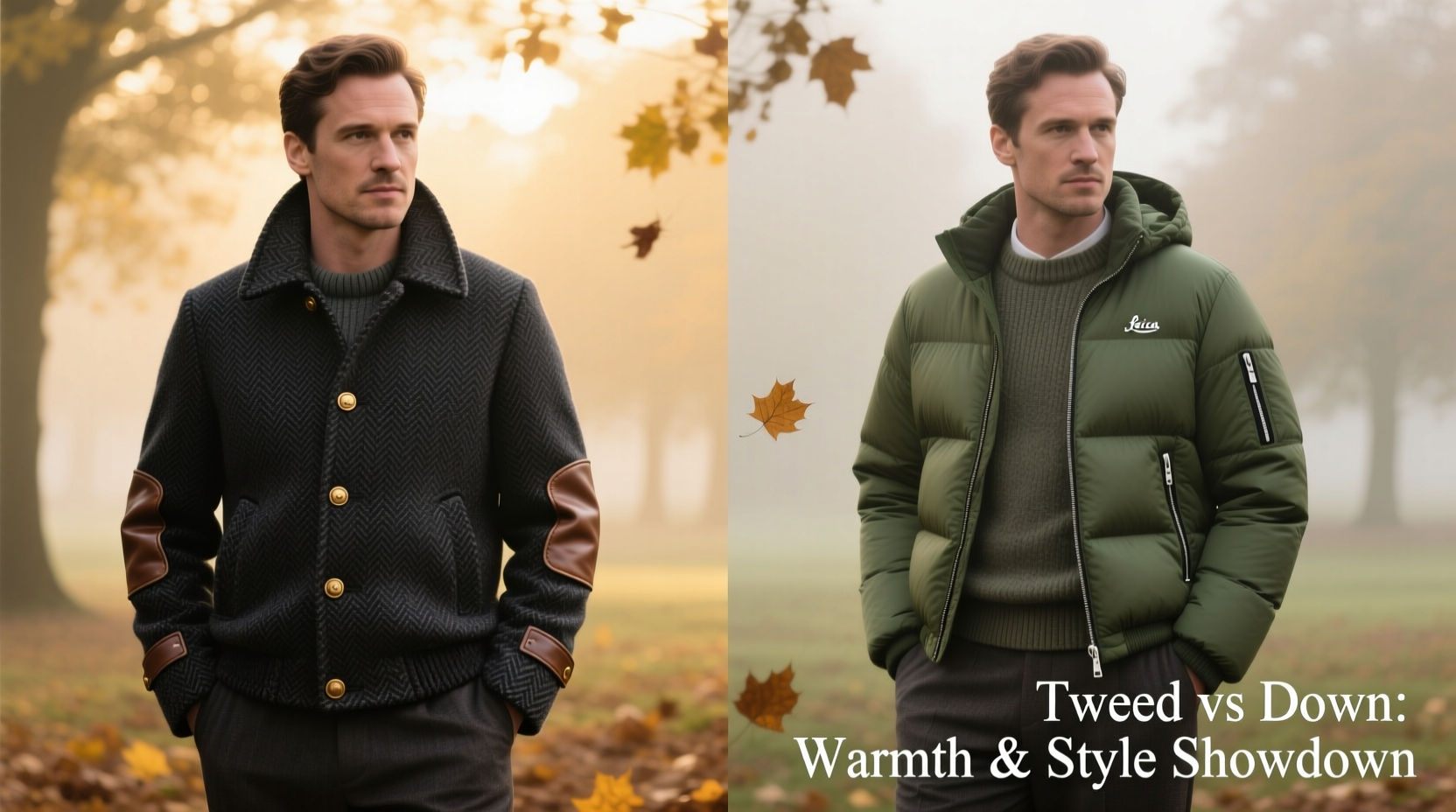 tweed vs down jacket which keeps you warmer and looks better