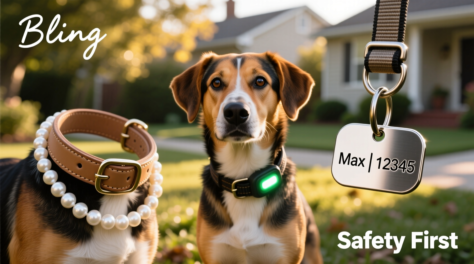 dog pearl necklace vs id tag bling or safety what do real dog owners choose