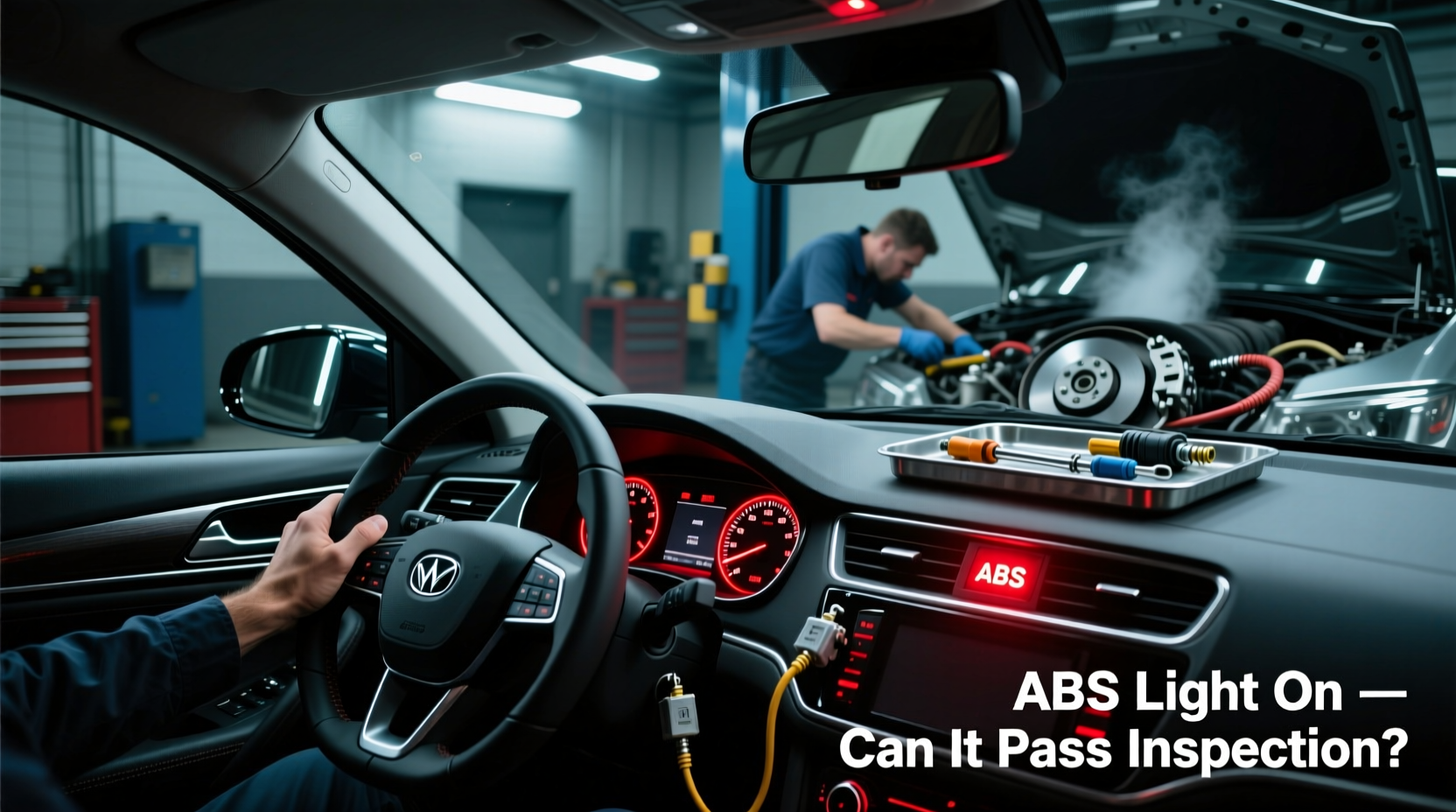 can a car pass inspection with abs light on