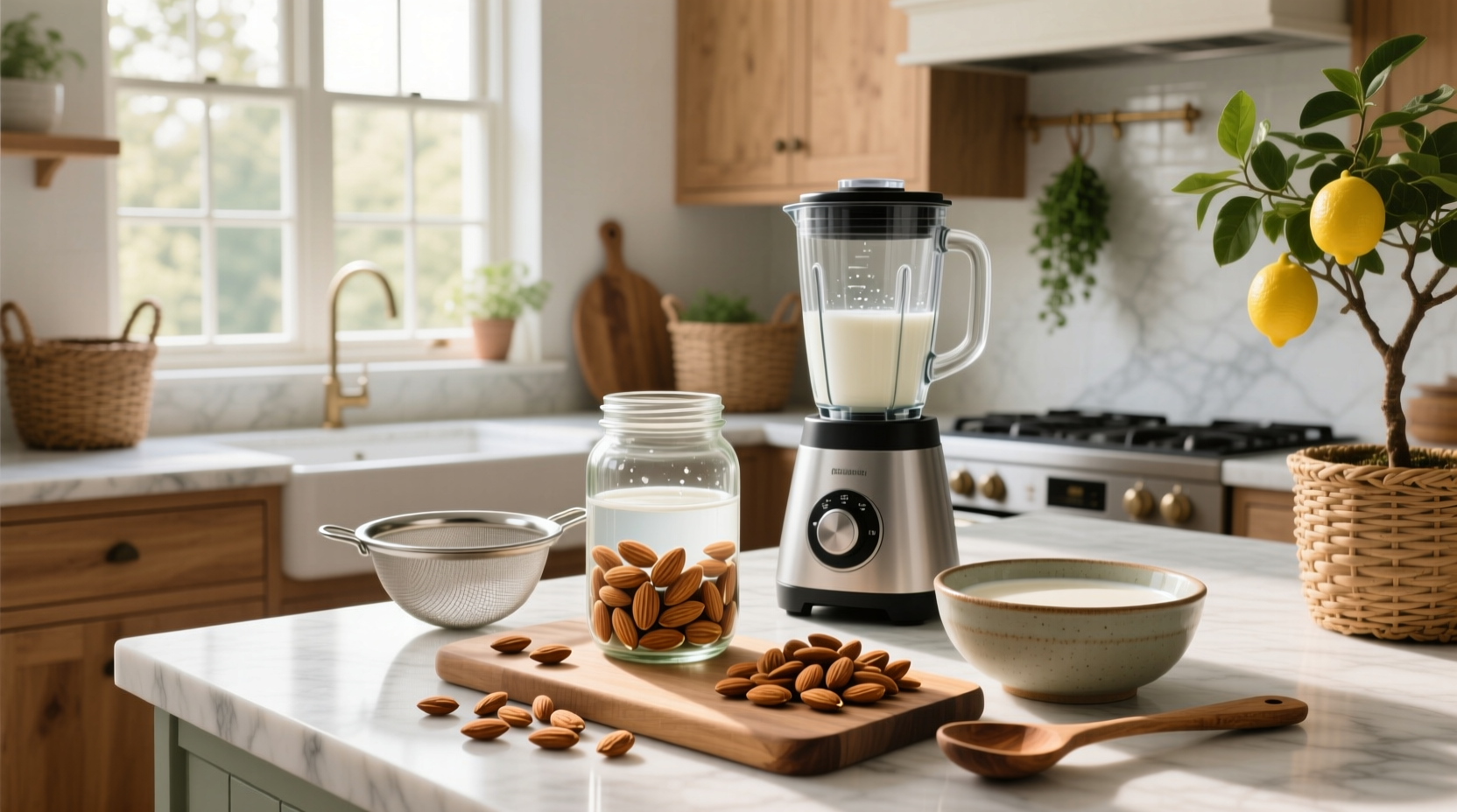 how to make almond milk at home simple, clean customizable