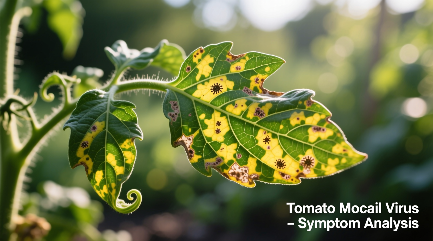 Tomato leaves showing mosaic virus symptoms