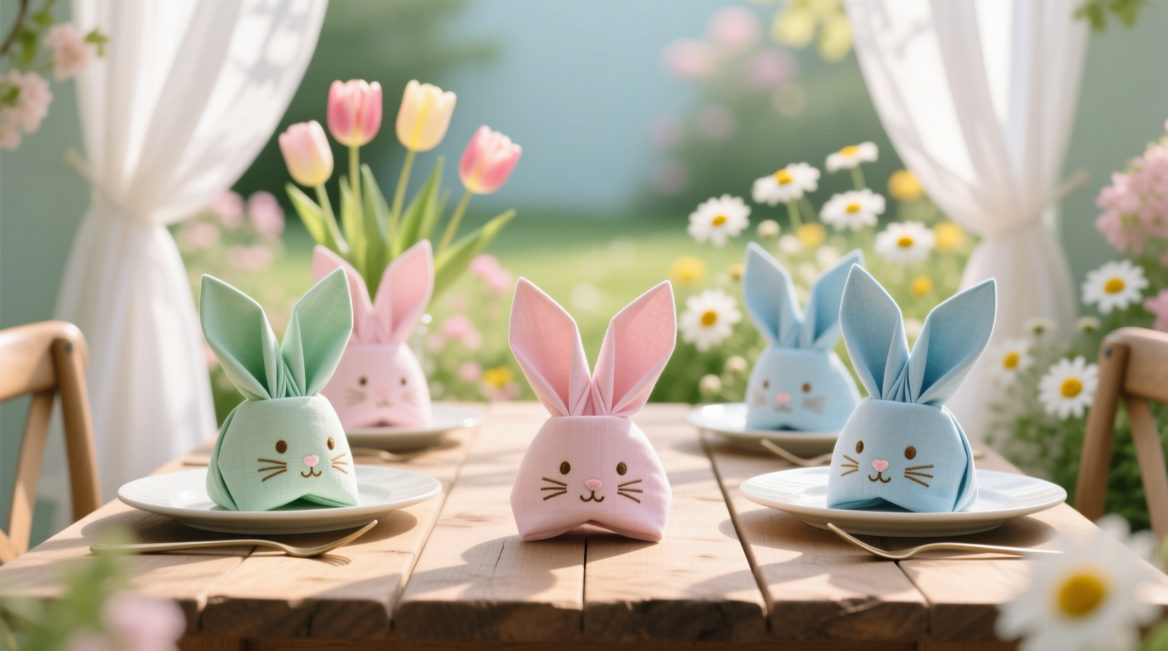 bunny fold napkins