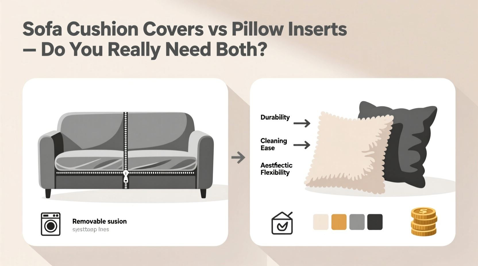 sofa cushion covers vs pillow inserts do i really need both or is it just a waste of money