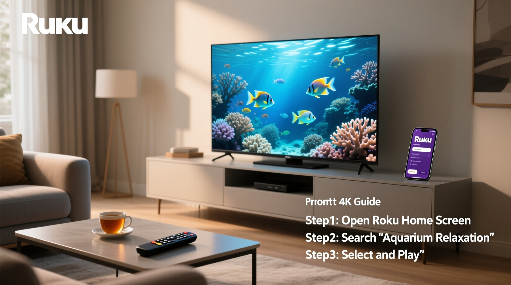 how to stream soothing aquarium scenes on roku a step by step guide
