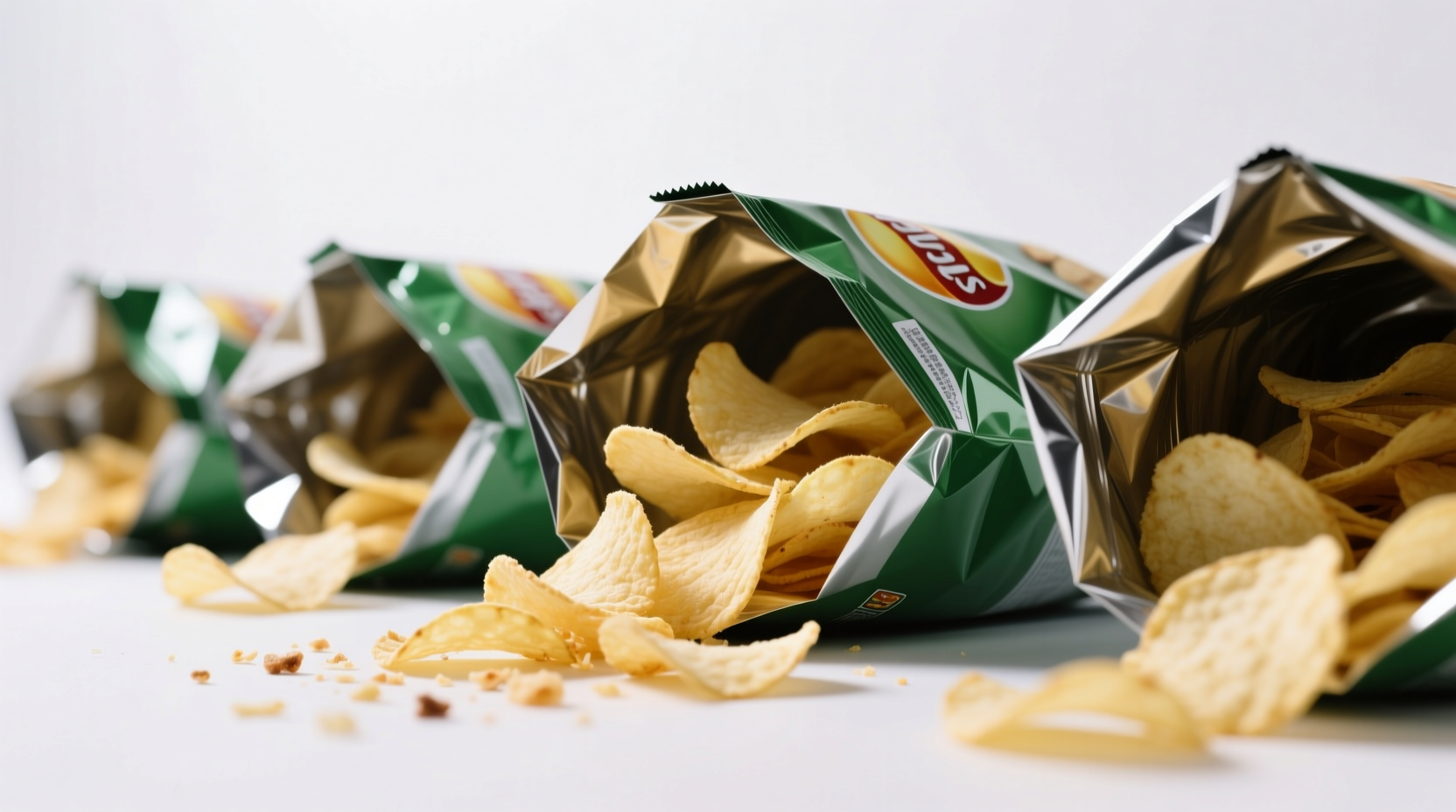 open chip bags from the bottom to avoid crumbs on top