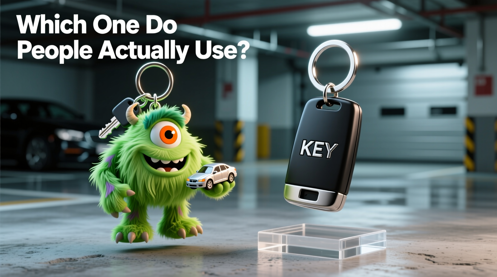 mike wazowski keychain vs regular car keychain which one are people actually using