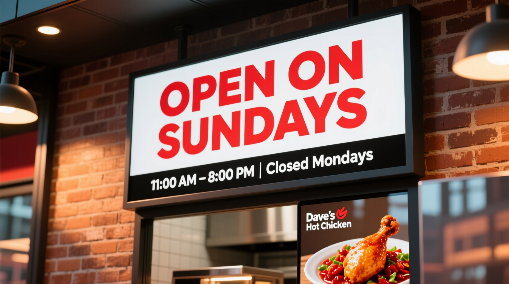 is daves hot chicken open on sundays
