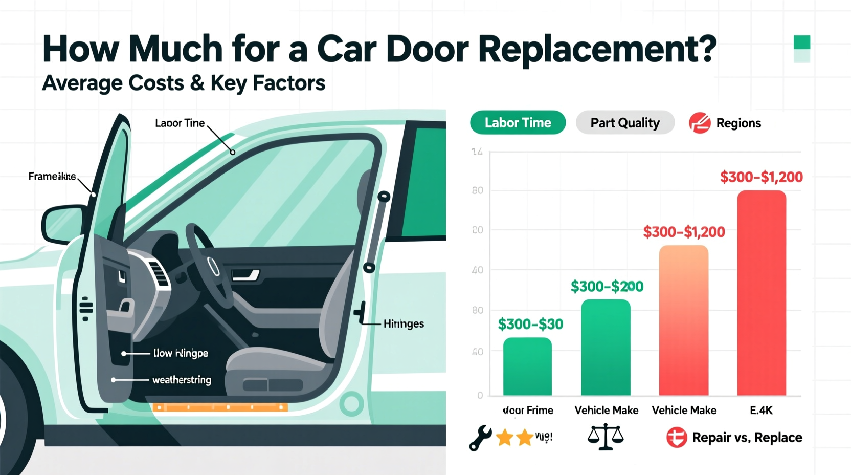 how much for a car door replacement