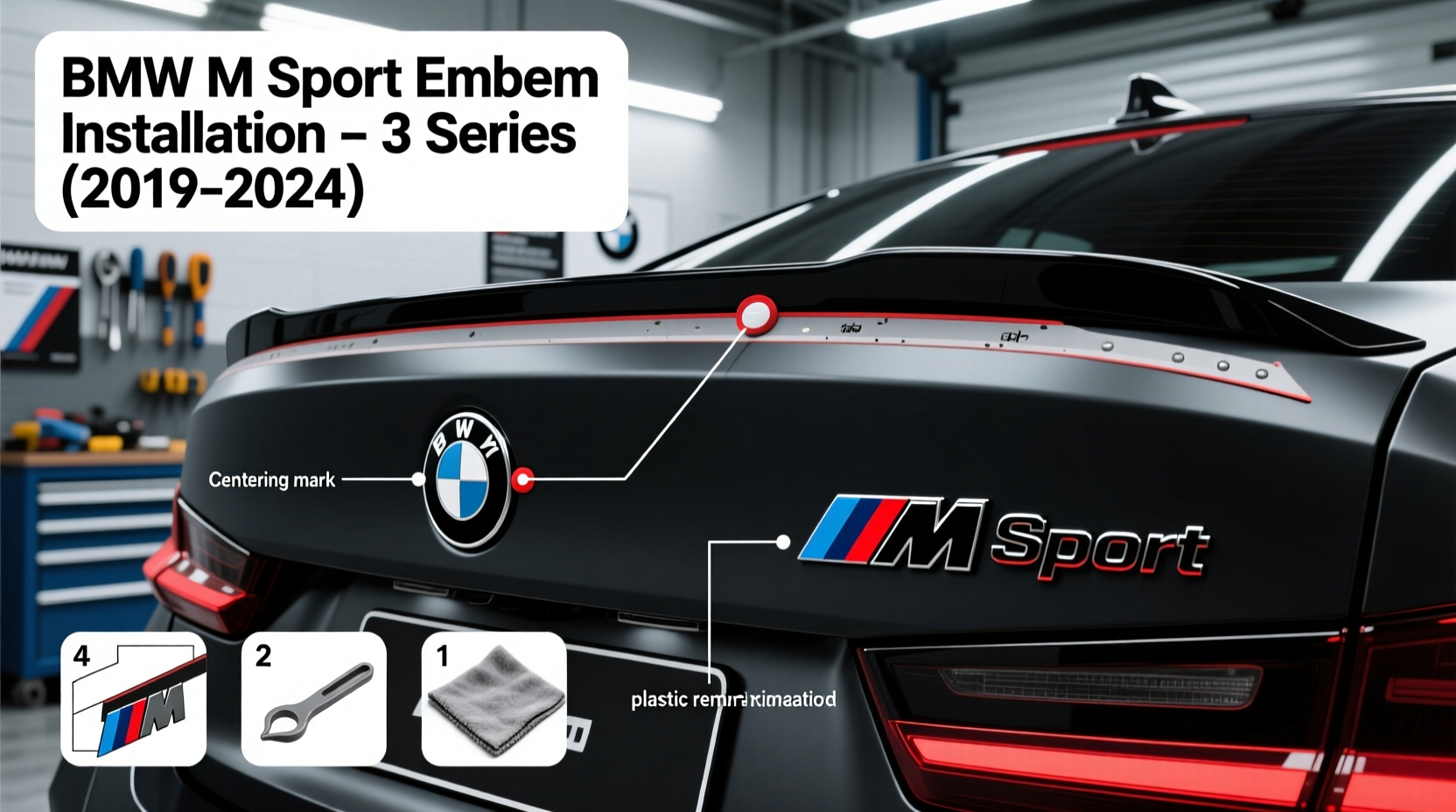 bmw m sport emblem install 3 series