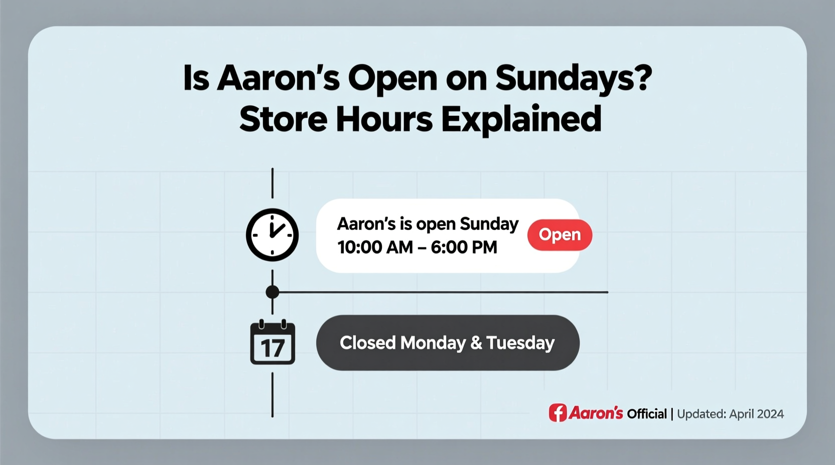 is aarons open on sundays