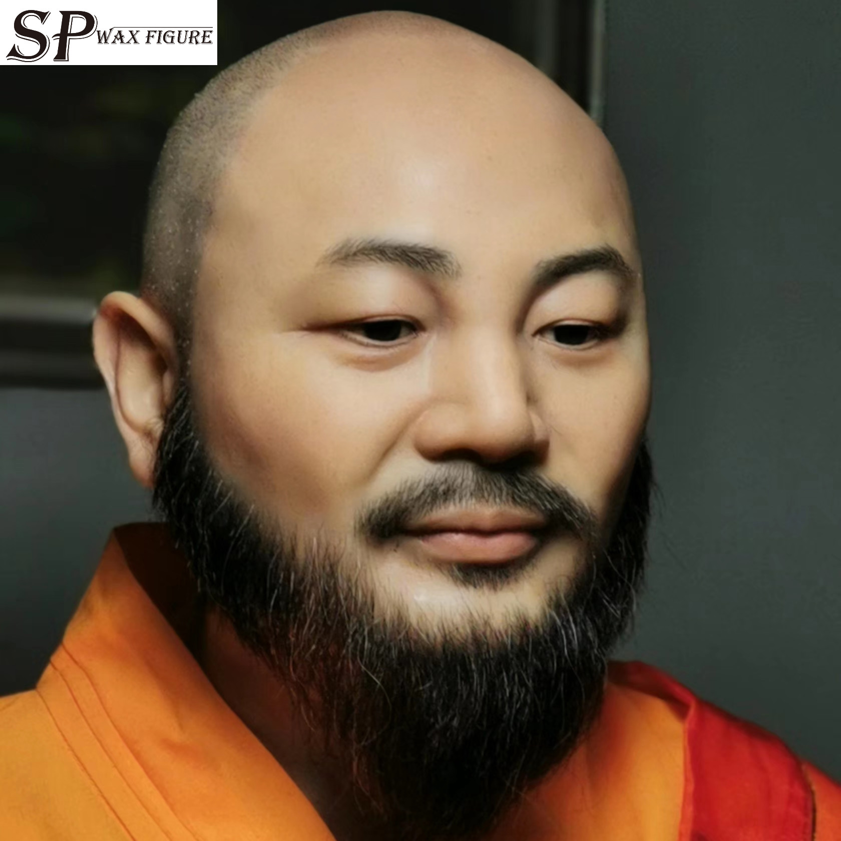 超现实生活佛和尚人真人大小硅胶蜡像,高模拟蜡像, 蜡硅胶雕塑