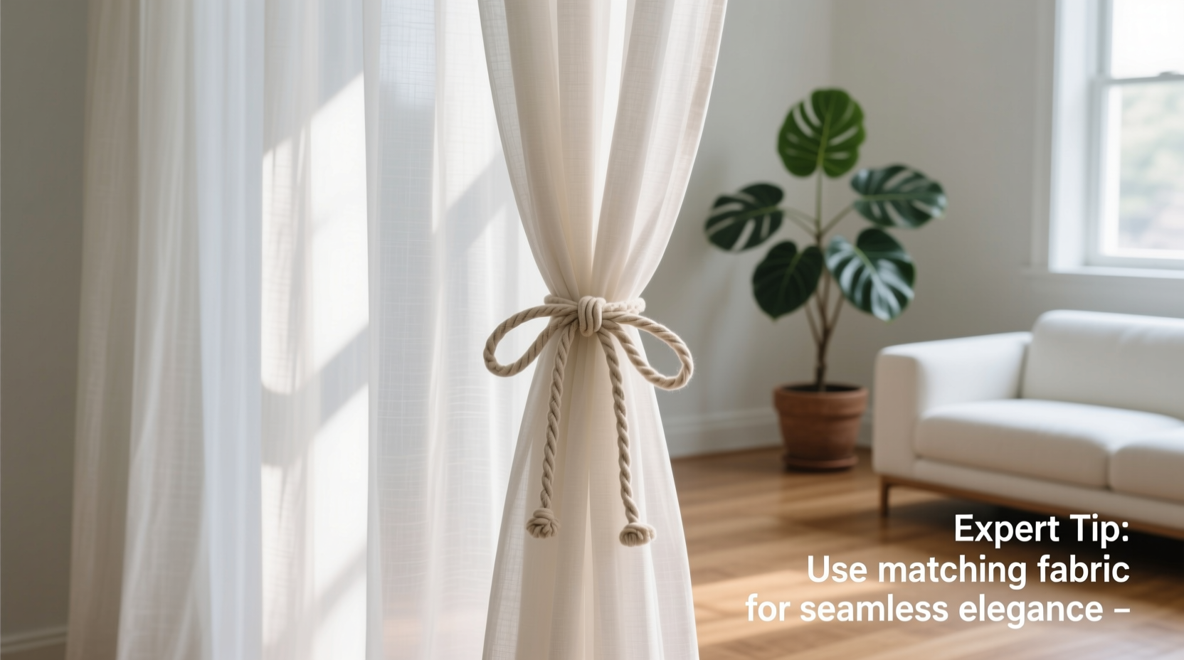expert tips for neatly securing sheer curtains with drawstring tiebacks