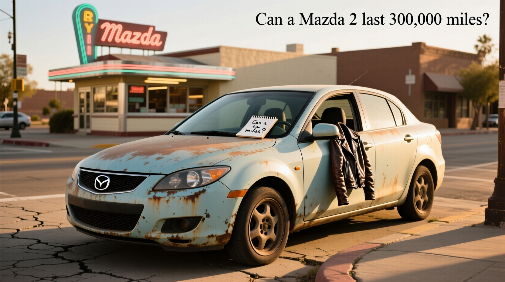 Side profile of silver 2005 Mazda 3 hatchback on paved road
