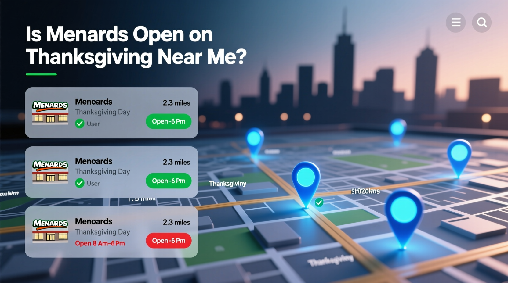 is menards open on thanksgiving near me