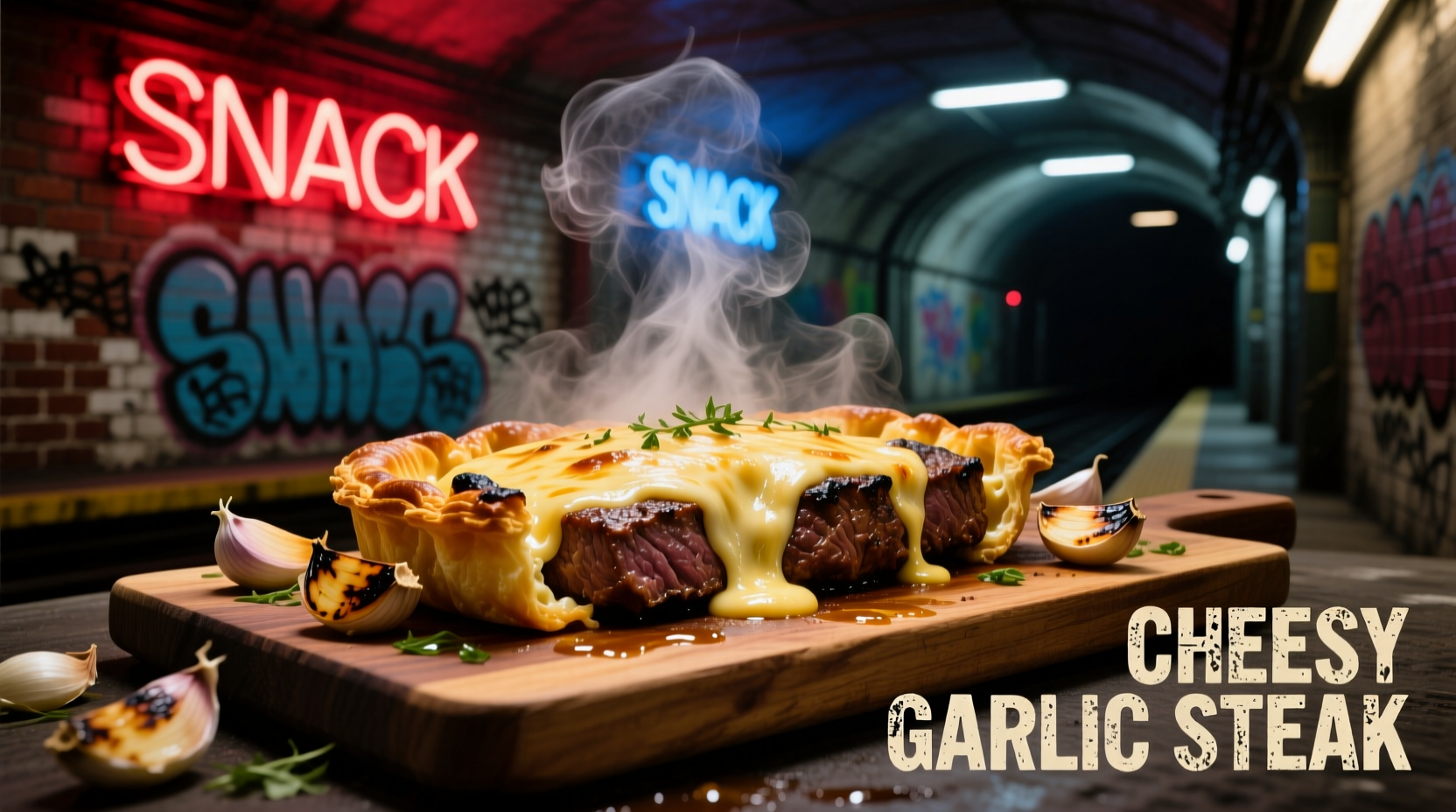 subway cheesy garlic steak