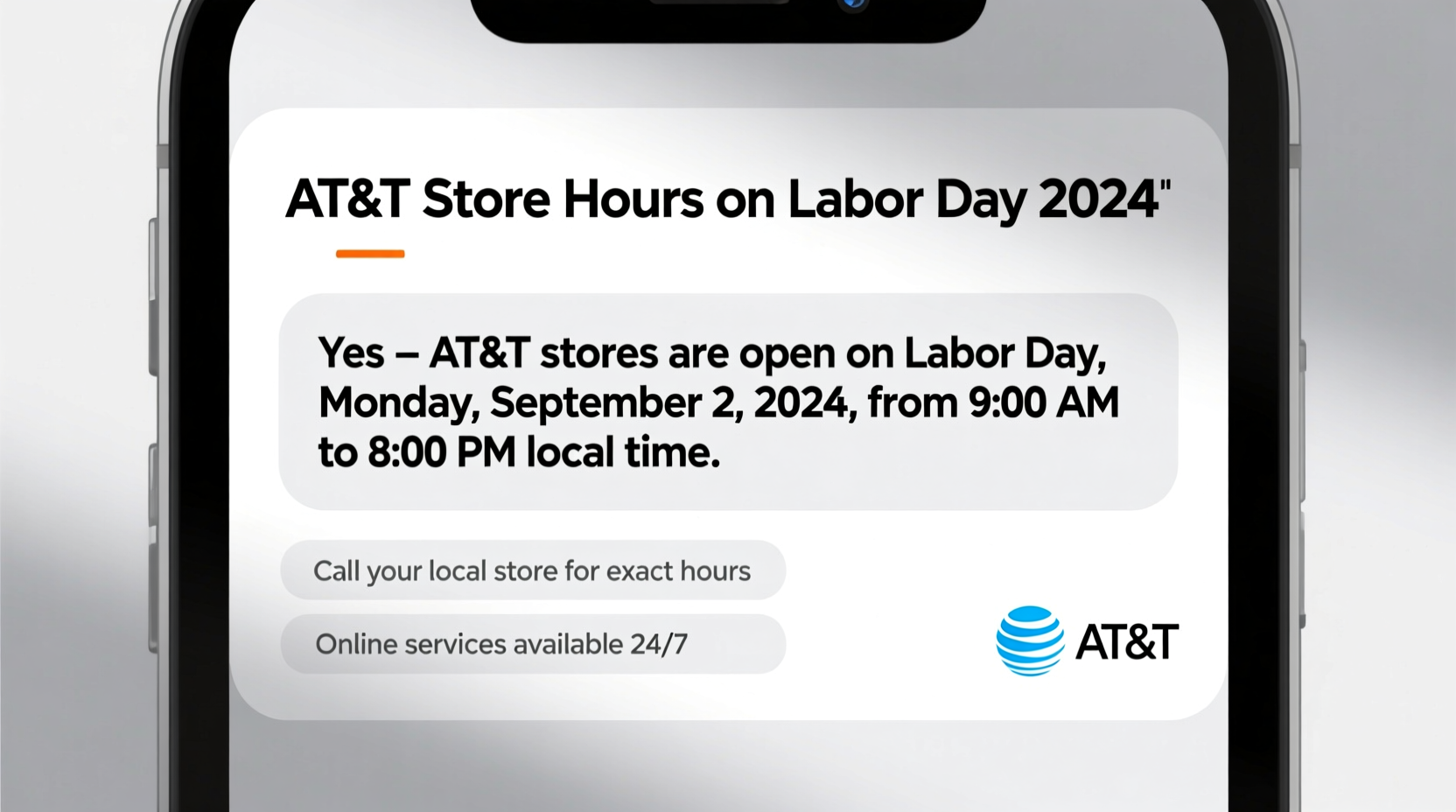 is att open on labor day