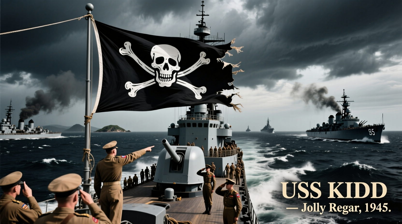 why could the uss kidd fly the jolly roger pirate flag history