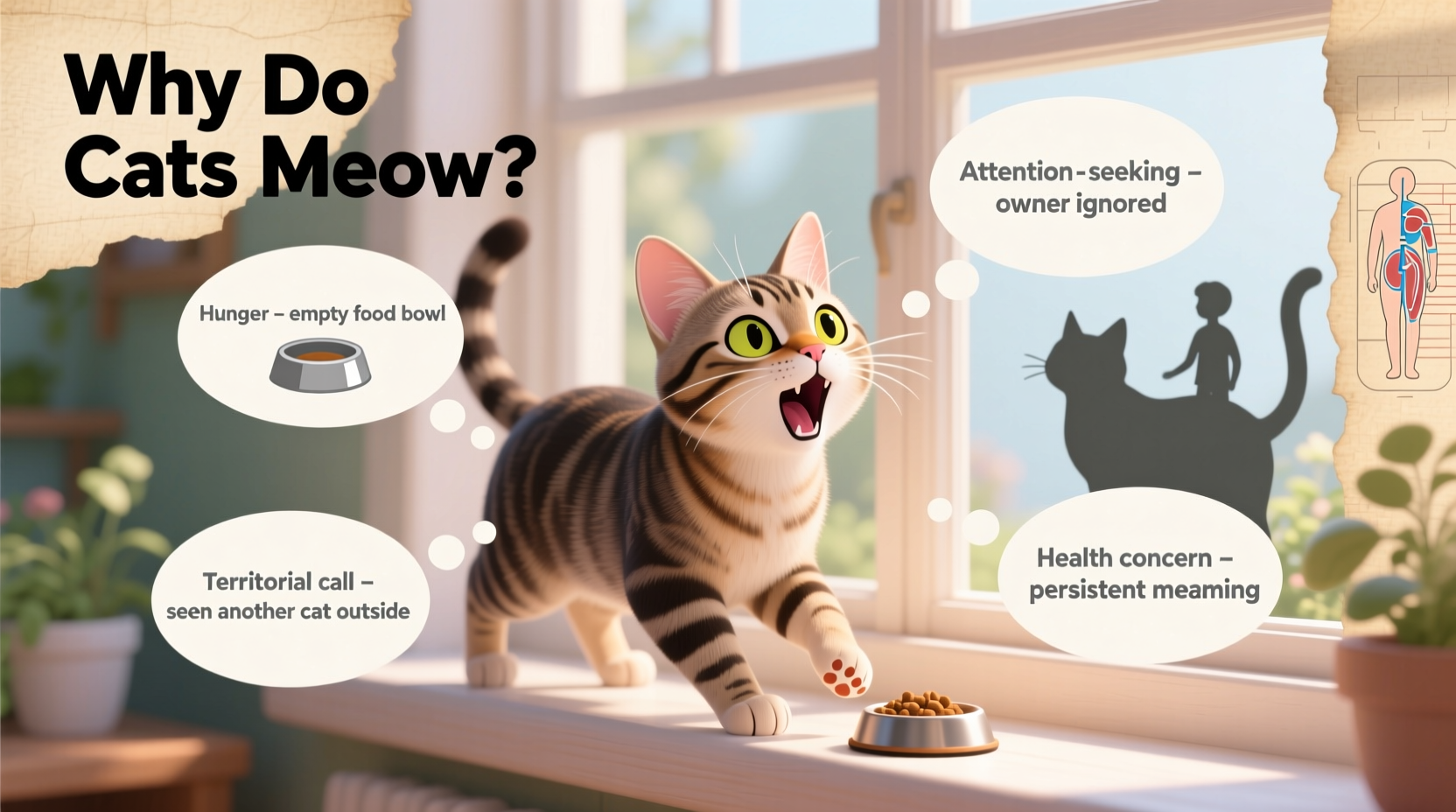 why are some cats more vocal reasons for cat meowing