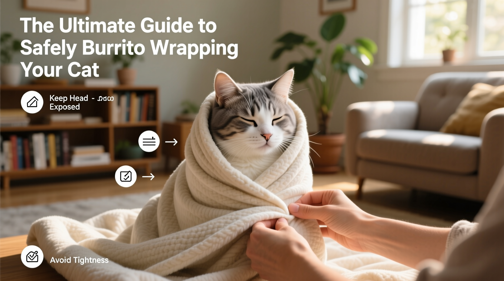 the ultimate guide to safely burrito wrapping your cat for calm and comfort