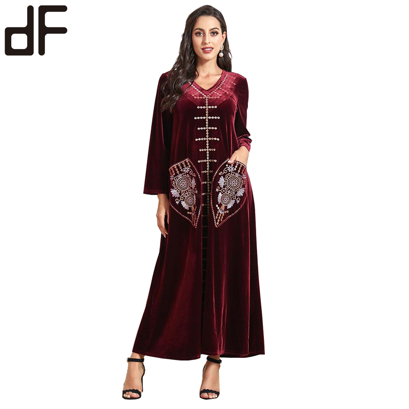 伊斯兰服装苏丹穆斯林妇女阿拉伯人abaya burqa因果设计美丽印花