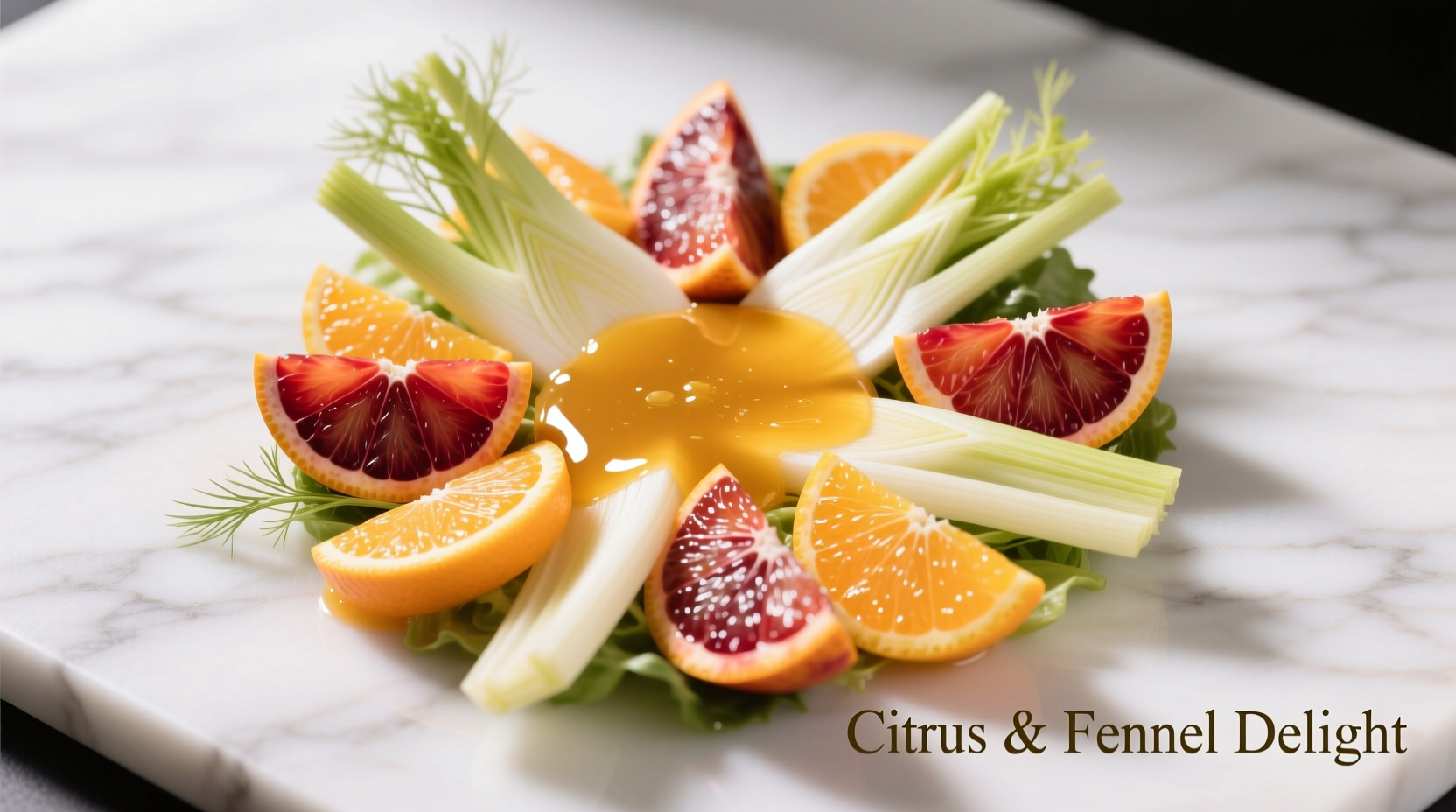 Fresh orange and fennel salad with citrus dressing
