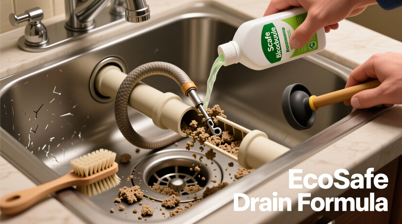 effective and safe methods to dissolve and remove cat litter from drains without damage