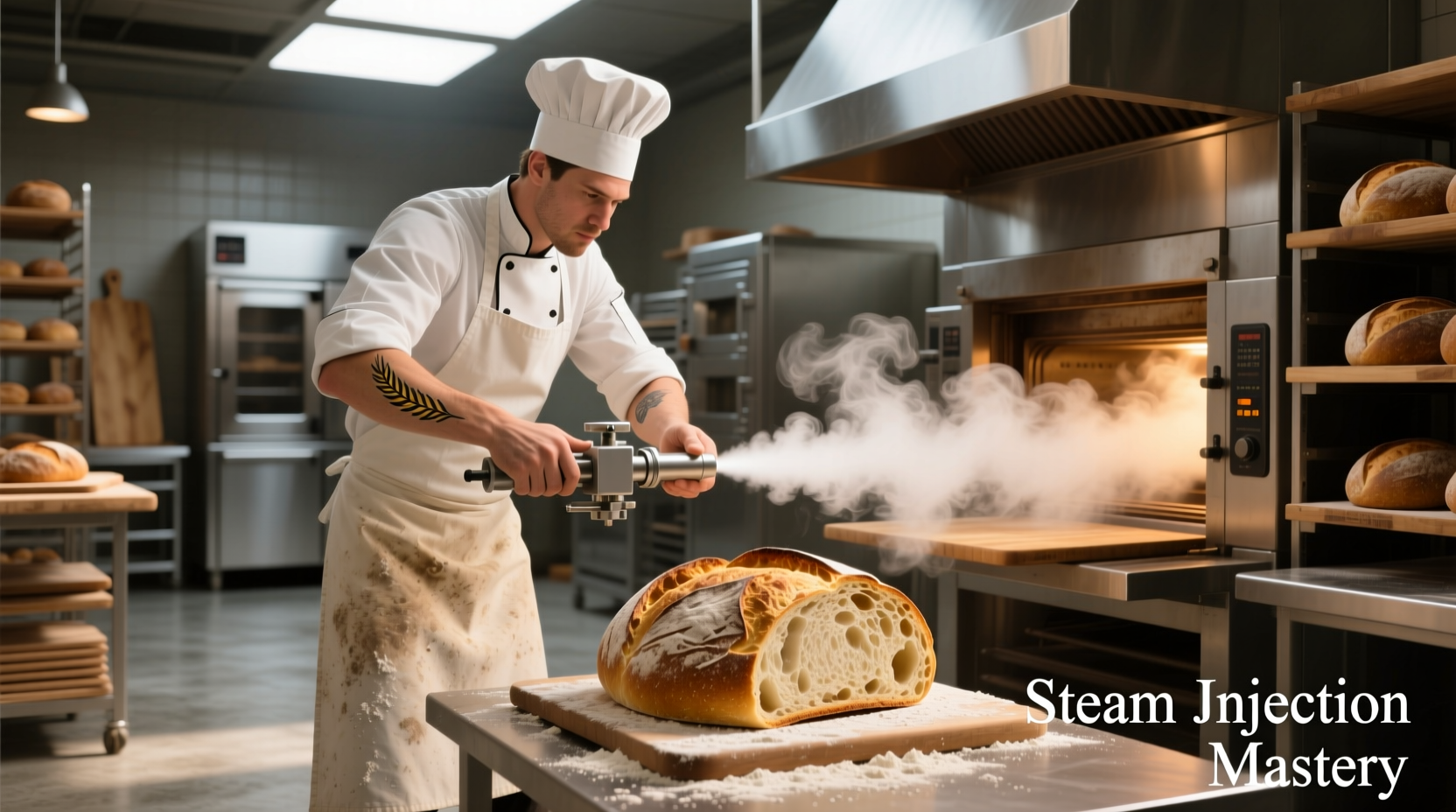 Bread baker using steam injection technique