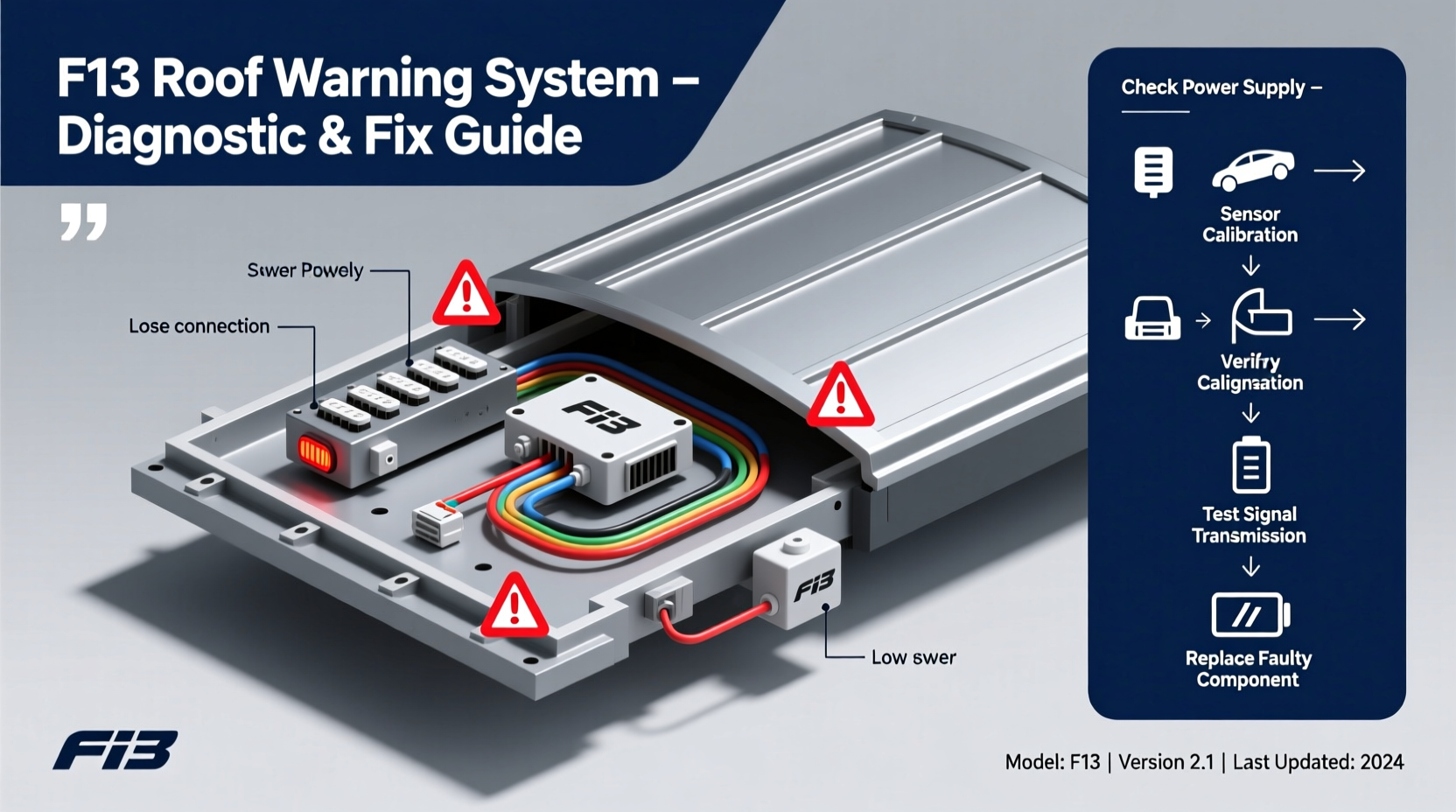f13 roof warning troubleshoot